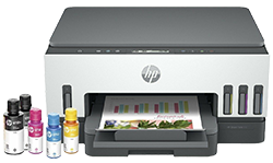 Calidad y ahorro en cada impresi&oacute;n. Fotograf&iacute;a de una Impresora HP Smart Tank 720. Impresi&oacute;n a color. Imprime, copia, escanea. 1 USB 2.0 de Alta velocidad. Garant&iacute;a est&aacute;ndar incluida. Ll&eacute;vatela por solo: S/1,199