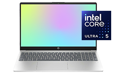 Potencia y precio imbatible. Fotograf&iacute;a de una Laptop HP 15-fd1255la. Procesador Intel&reg; Core&trade; Ultra 5. RAM 16 GB. SSD 512 GB Hasta 12 cuotas sin intereses de S/216