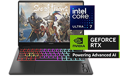 Potencia y precio imbatible. Fotograf&iacute;a de una Laptop Gaming OMEN Transcend 14-fb0001la. Procesador Intel&reg; Core&trade; Ultra 7. NVIDIA&reg; GeForce RTX&trade; 4060. RAM 16 GB. SSD 1 TB
