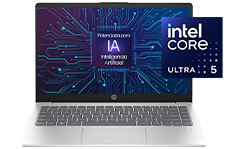 Potencia y precio imbatible. Fotograf&iacute;a de una Laptop HP 14-ep1002la. Procesador Intel&reg; Core&trade; Ultra 5. RAM 8 GB. SSD 512 GB