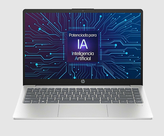 Fotograf&iacute;a de una Laptop HP 14-ep1000la potenciada con IA.