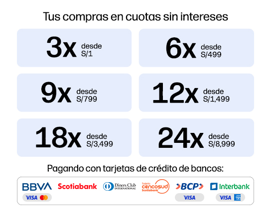 Tus compras en cuotas sin intereses. 3,6,9,12,18 y 24 CSI. P...